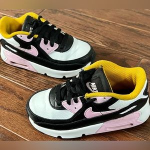 Nike Air Max 90 Black White Pink Toddler Size 10c